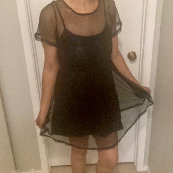 IRON FIST CLUB SKULLS ☠️ MESH DRESS BLACK MINI DRESS PARTY DANCE 💃🏽 NEW!! - Picture 3 of 5